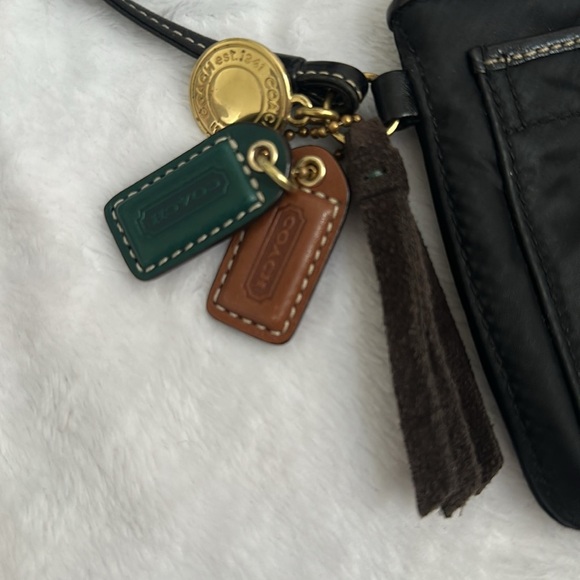 COACH Y2K Nylon Black Wristlet with Leather and Gold Accents EUC - Picture 3 of 8